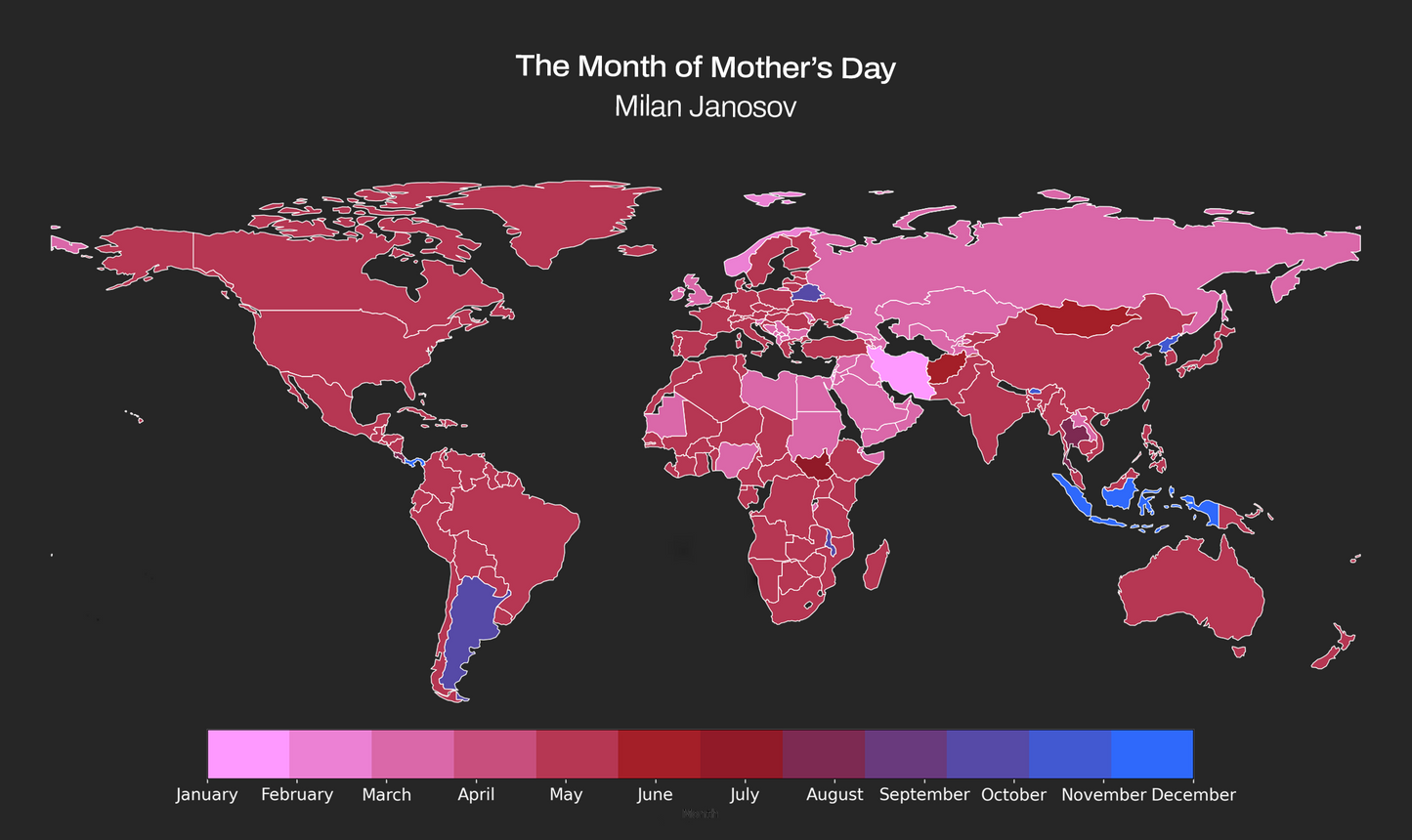 Mother's Day World Map